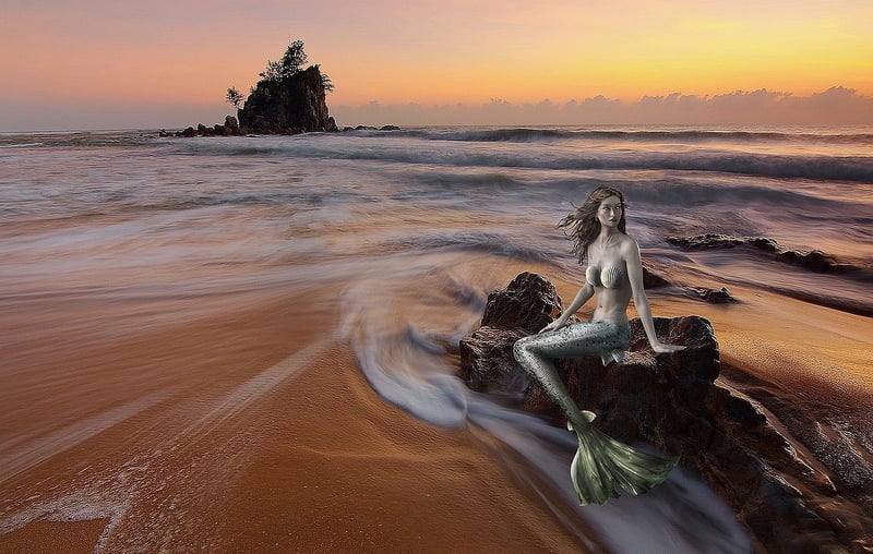 Mermaid in a lagoon